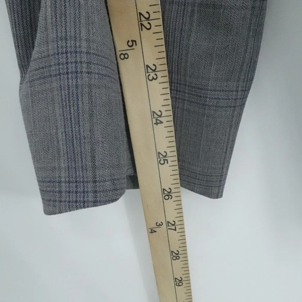 Stafford Sport Coat Mens 48 Regular Gray Plaid Wool Blend Blazer CoolMax Office‎